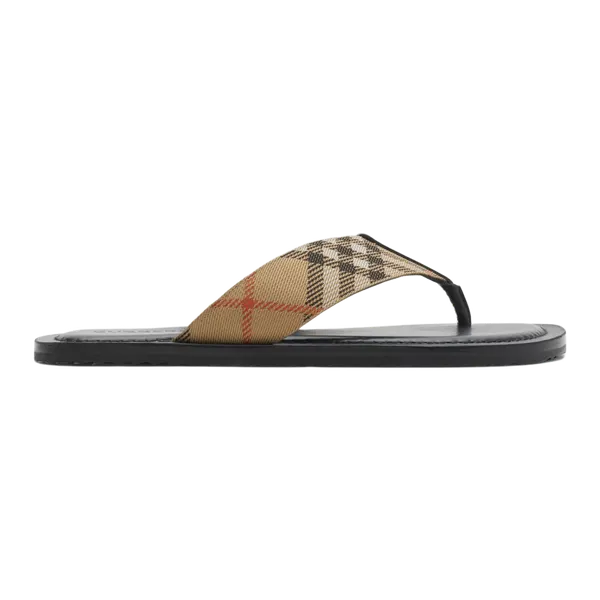 버버리 체크 파빌리온 플립플랍 Burberry Check Pavilion Sandals Sand Beige 8109162