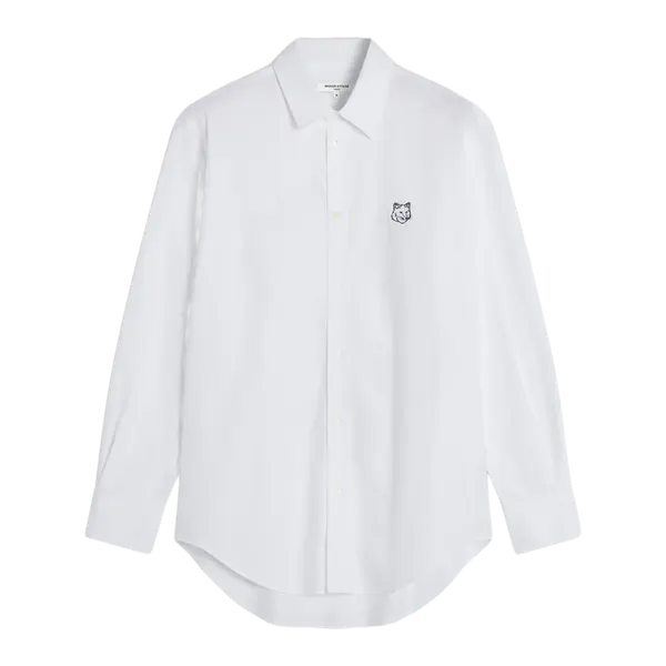 메종 키츠네 컨투어 폭스 헤드 스케이트 셔츠 Maison Kitsune Contour Fox Head Skate Shirt White MM00405WC5012-P100